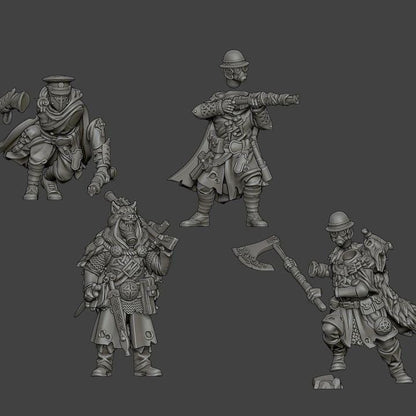 Grimdark Trench Proxy Miniature –Gaelic Trooper Force Soldier – Tabletop Figure