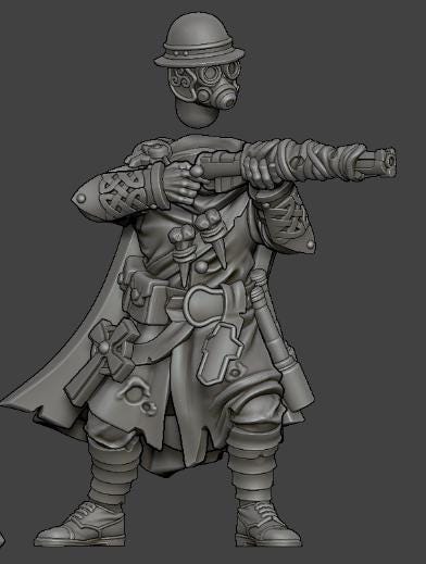 Grimdark Trench Proxy Miniature –Gaelic Trooper Force Soldier – Tabletop Figure