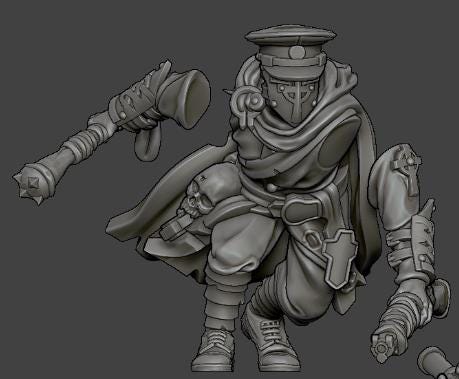 Grimdark Trench Proxy Miniature –Gaelic Trooper Force Soldier – Tabletop Figure
