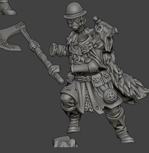 Grimdark Trench Proxy Miniature –Gaelic Trooper Force Soldier – Tabletop Figure