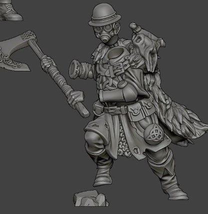 Grimdark Trench Proxy Miniature –Gaelic Trooper Force Soldier – Tabletop Figure