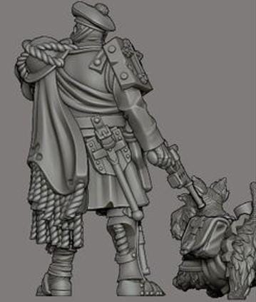 Grimdark Trench Proxy Miniature –Officer Highlander Alba Soldier – Tabletop Figure