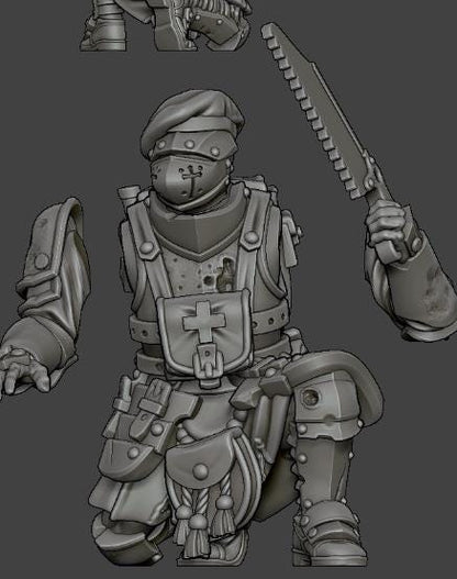 Grimdark Trench Proxy Miniature –Medic Highlander Alba Soldier – Tabletop Figure