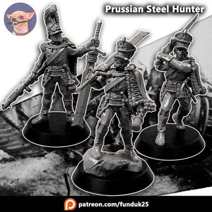 Grimdark Trench Proxy Miniature – Prussia Steel Hunter – Tabletop Figure