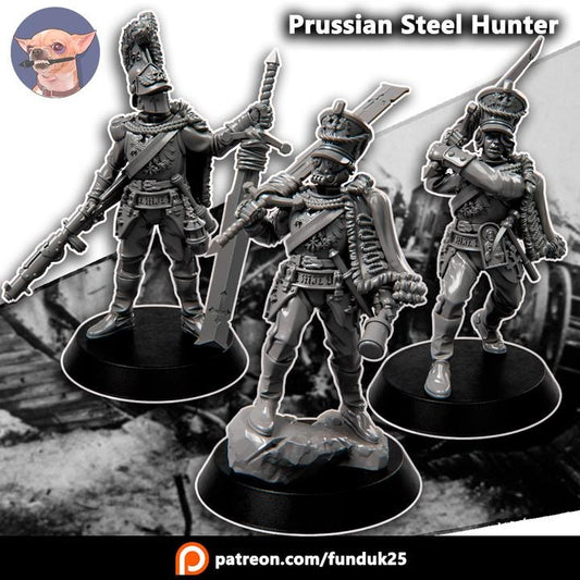 Grimdark Trench Proxy Miniature – Prussia Steel Hunter – Tabletop Figure