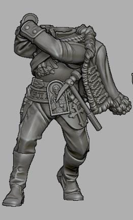 Grimdark Trench Proxy Miniature – Prussia Steel Hunter – Tabletop Figure