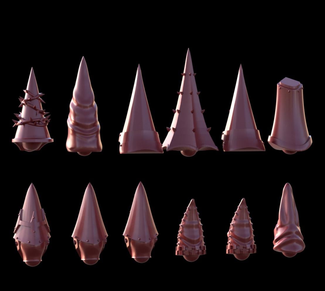 Grimdark Fanatical Helmets Pilgrim –  Bit Pack Set Proxy Miniatures for Tabletop Wargaming