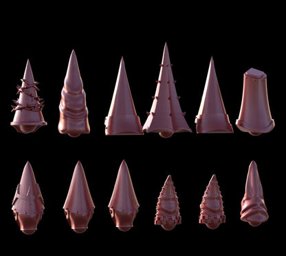 Grimdark Fanatical Helmets Pilgrim –  Bit Pack Set Proxy Miniatures for Tabletop Wargaming