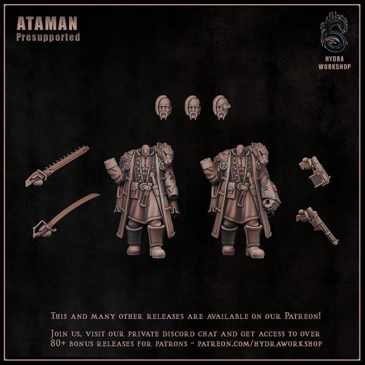 Grimdark Trench Proxy Miniatures – Cossacks Lieutnant