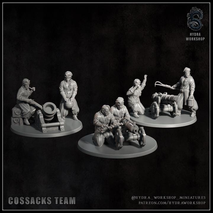 Grimdark Trench Proxy Miniatures – Cossacks Warband Expansion Set B