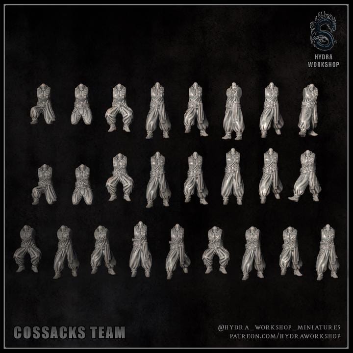 Grimdark Trench Proxy Miniatures – Cossacks Warband Expansion Set B