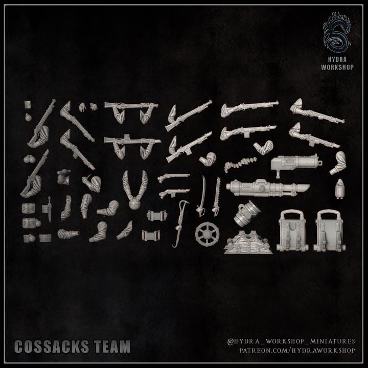 Grimdark Trench Proxy Miniatures – Cossacks Warband Expansion Set B