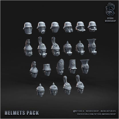Grimdark Prussia Helmets Antioch(Only Gas Masks) –  Bit Pack Set Proxy Miniatures for Tabletop Wargaming