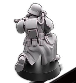 Weird War Infantry Squad – German Commando Sniper – 28mm Sci-Fi WWII Tabletop Proxies
