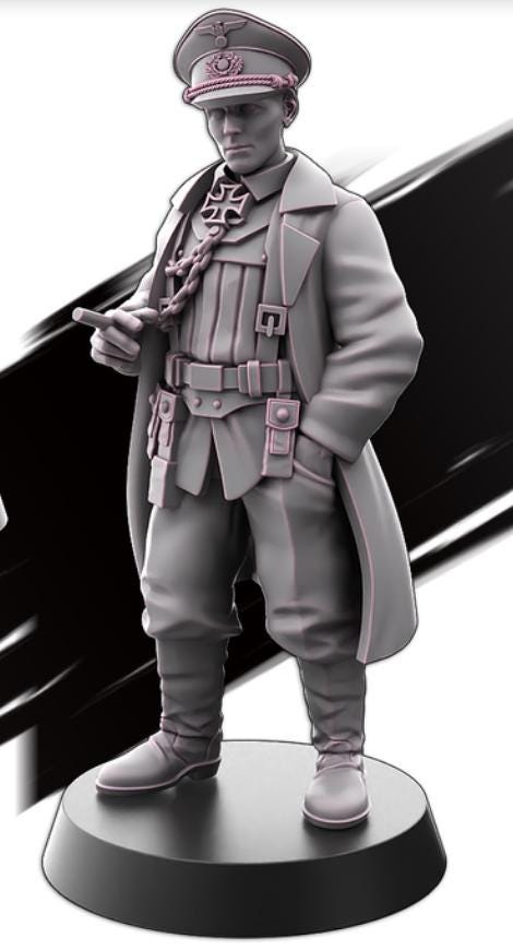 Weird War Infantry Squad – German Commando Officer B – 28mm Sci-Fi WWII Tabletop Proxies