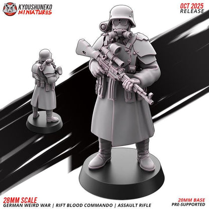 Weird War Infantry Squad – German Commando Assault Rifle Team – 28mm Sci-Fi WWII Tabletop Proxies