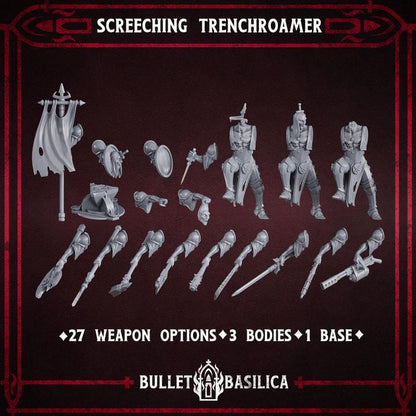 Grimdark Trench Warfare Chorister Proxy Miniature – Cult Legion Support Character | Tabletop Wargame Compatible Bulletbasilica