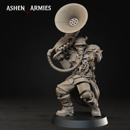 Grimdark Trench Warfare Proxy Miniatures – Devils Infantry & Leader Set – 32mm Resin Warband