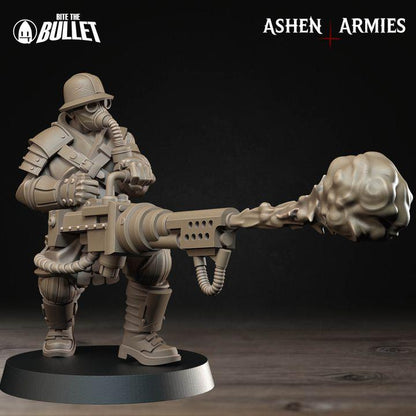 Grimdark Trench Warfare Proxy Miniatures – Shogunate Infantry & Support Set – 32mm Resin Warband