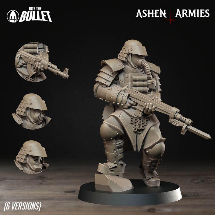 Grimdark Trench Warfare Proxy Miniatures – Shogunate Infantry & Support Set – 32mm Resin Warband