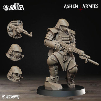 Grimdark Trench Warfare Proxy Miniatures – Shogunate Infantry & Support Set – 32mm Resin Warband