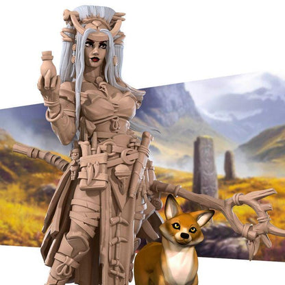 Human Witch Miniature - Fantasy RPG Character - Tabletop RPG Mini - 32mm Resin Miniature - Sorceres Wizard Mini