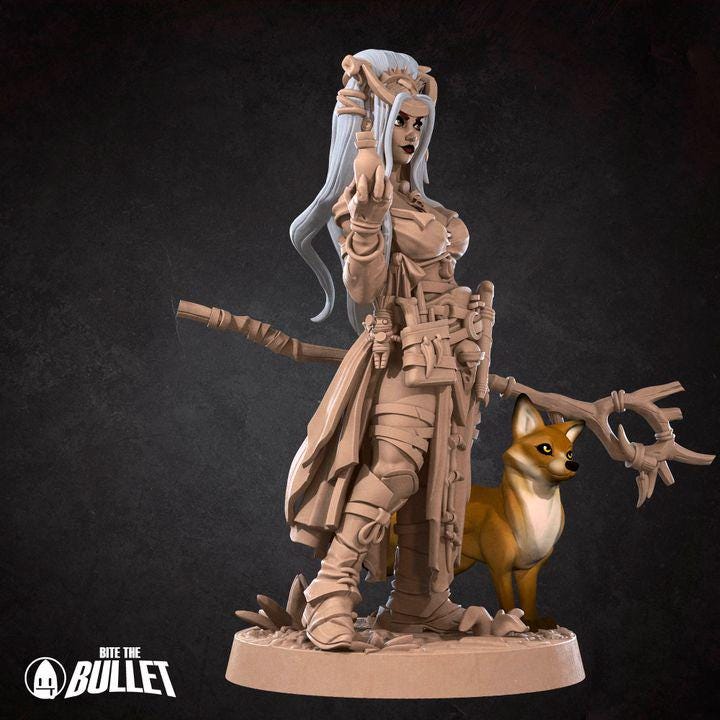 Human Witch Miniature - Fantasy RPG Character - Tabletop RPG Mini - 32mm Resin Miniature - Sorceres Wizard Mini