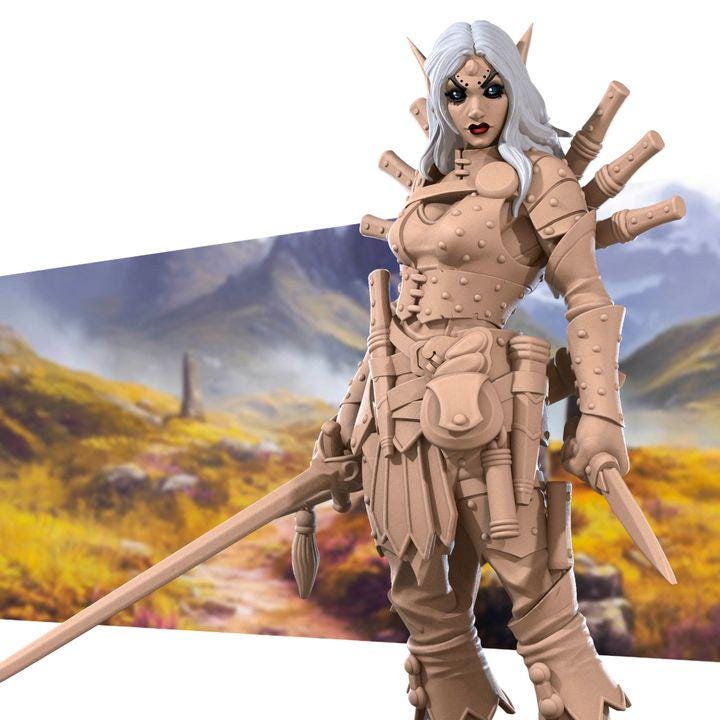 Elf Rogue Miniature - Fantasy RPG Character - Tabletop RPG Mini - 32mm Resin Miniature - Rogue Sword Mini