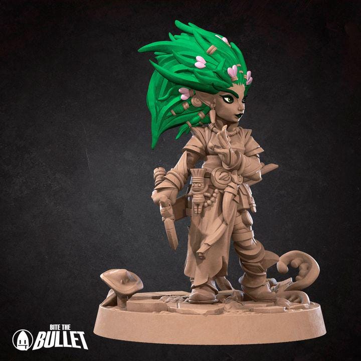 Gnom Druid Miniature - Fantasy RPG Character - Tabletop RPG Mini - 32mm Resin Miniature - Druid knife Mini