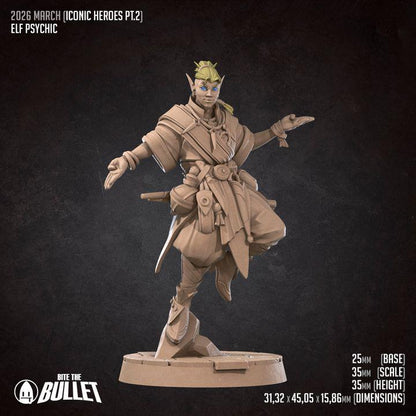 Elf Monk Miniature - Fantasy RPG Character - Tabletop RPG Mini - 32mm Resin Miniature - Elf Physical Mini