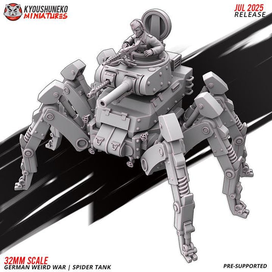 Weird War Spider Tank – Walker – 32mm Sci-Fi WWII Tabletop Proxies