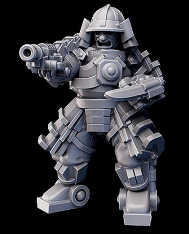 Weird War Infantry Squad – Japan Heavy Exo Trooper (5 Miniatures) – 28mm Sci-Fi WWII Tabletop Proxies