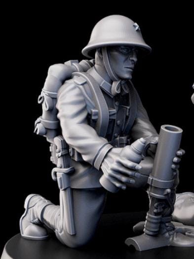 Weird War Japan  Infantry Squad –  Light Mortar Team – 28mm Sci-Fi WWII Tabletop Proxies