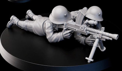 Weird War Japan Infantry Squad – Heavy MG – 28mm Sci-Fi WWII Tabletop Proxies