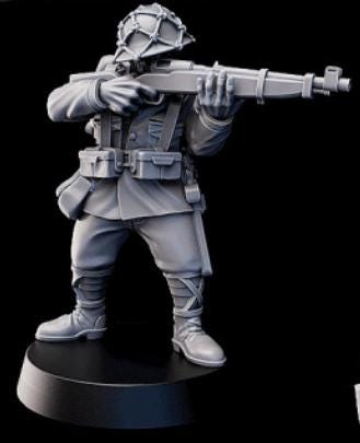 Weird WarJapan Infantry Squad – Riflemen (5 Miniatures) – 28mm Sci-Fi WWII Tabletop Proxies