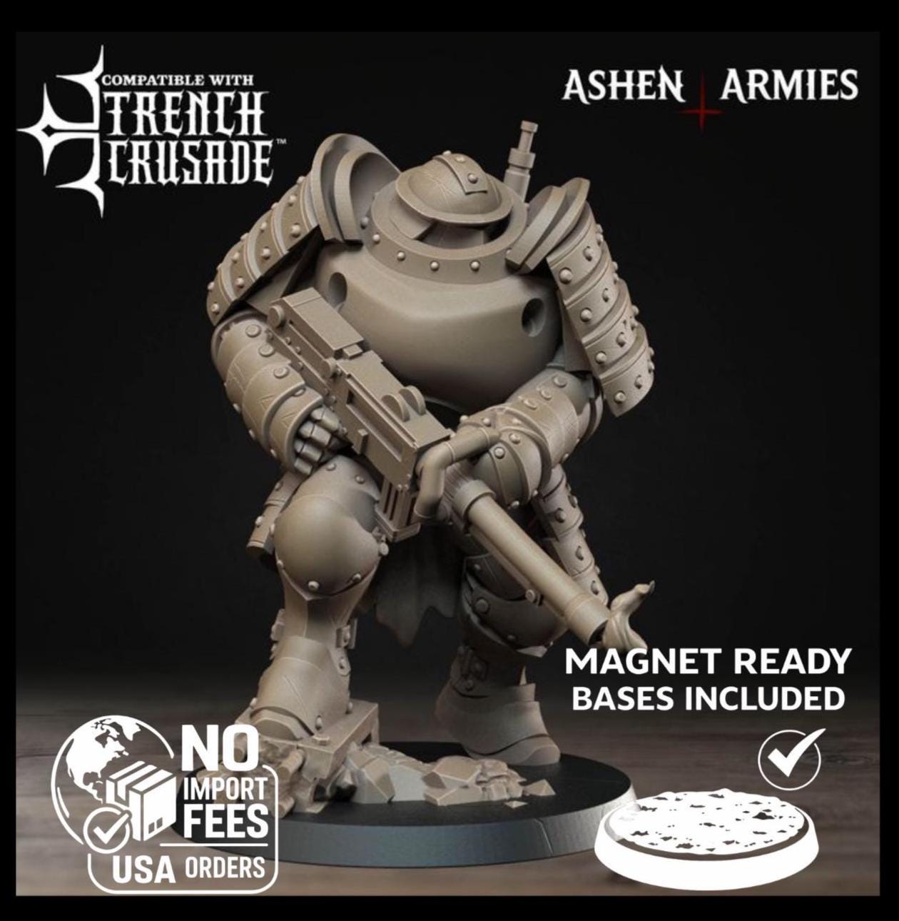Trench Crusade Compatibel - Shogunate Heavy Mechanized Infanterie- Warfare Proxy Miniatures – 32mm Resin Grimdark Miniature