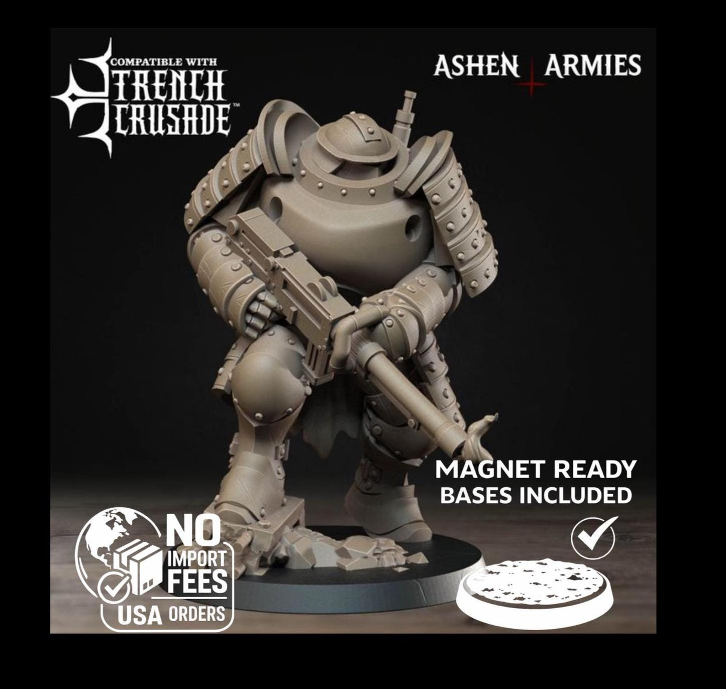 Trench Crusade Compatibel - Shogunate Heavy Mechanized Infanterie- Warfare Proxy Miniatures – 32mm Resin Grimdark Miniature
