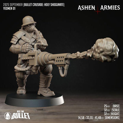 Trench Crusade Compatibel - Shogunate Yeomen (4 Miniatures) - Warfare Proxy Miniatures – 32mm Resin Grimdark Miniature