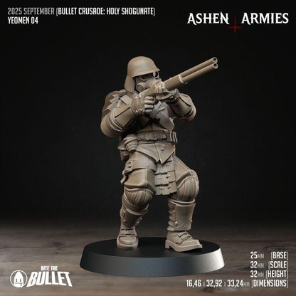 Trench Crusade Compatibel - Shogunate Yeomen (4 Miniatures) - Warfare Proxy Miniatures – 32mm Resin Grimdark Miniature
