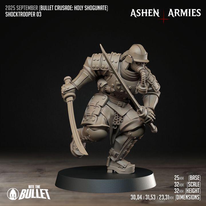 Trench Crusade Compatibel - Shogunate Schocktroopers (4 Miniatures) - Warfare Proxy Miniatures – 32mm Resin Grimdark Miniature