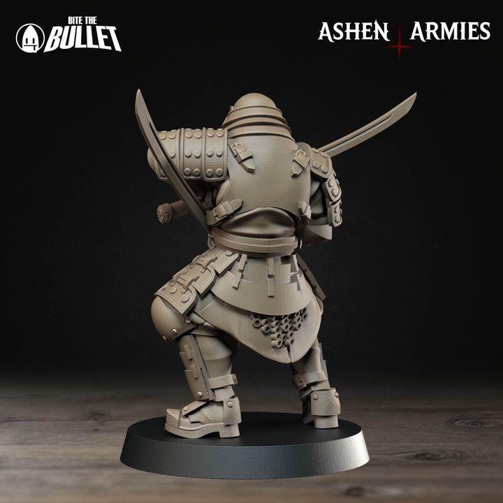 Trench Crusade Compatibel - Shogunate Schocktroopers (4 Miniatures) - Warfare Proxy Miniatures – 32mm Resin Grimdark Miniature