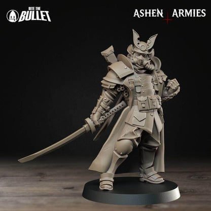Trench Crusade Compatibel - Shogunate Lieutenant (4 Miniatures) - Warfare Proxy Miniatures – 32mm Resin Grimdark Miniature