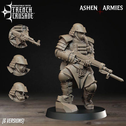 Trench Crusade Compatibel - Shogunate Combat Engineer (6 Miniatures) - Warfare Proxy Miniatures – 32mm Resin Grimdark Miniature