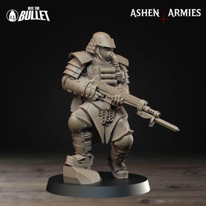 Trench Crusade Compatibel - Shogunate Combat Engineer (6 Miniatures) - Warfare Proxy Miniatures – 32mm Resin Grimdark Miniature