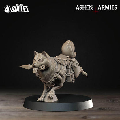 Trench Crusade Compatibel - Shogunate Combat Dog(3 Miniatures) - Warfare Proxy Miniatures – 32mm Resin Grimdark Miniature