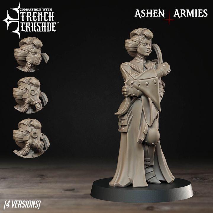 Trench Crusade Compatibel - Shogunate Combat Medic (4 Miniatures) - Warfare Proxy Miniatures – 32mm Resin Grimdark Miniature