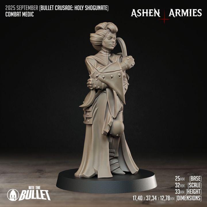 Trench Crusade Compatibel - Shogunate Combat Medic (4 Miniatures) - Warfare Proxy Miniatures – 32mm Resin Grimdark Miniature