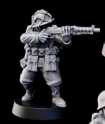 Weird War Japan Infantry Squad – SMG Infantry (5 Miniatures) – 28mm Sci-Fi WWII Tabletop Proxies