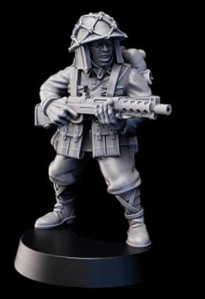Weird War Japan Infantry Squad – SMG Infantry (5 Miniatures) – 28mm Sci-Fi WWII Tabletop Proxies