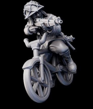 Weird War Japan Infantry Squad – Bicyle Infantry (5 Miniatures) – 28mm Sci-Fi WWII Tabletop Proxies